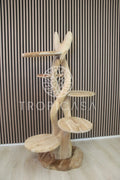 Teak Houten Gedraaide Krabpaal | 155cm Hoog | Handgemaakt - TropiCasa.nl